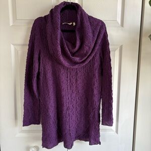 Soft Surroundings Purple Top Crinkle S Tunic Dress Stretch Rowan Artsy Jellyfish